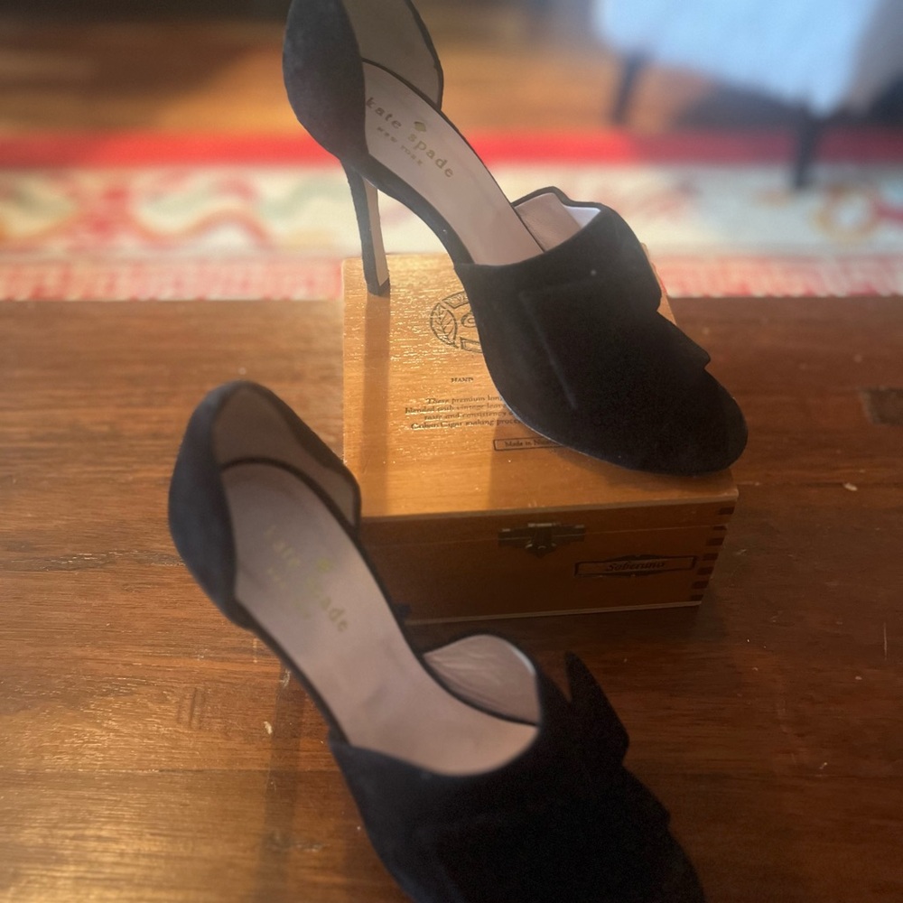 Kate Spade Black Suede Heels